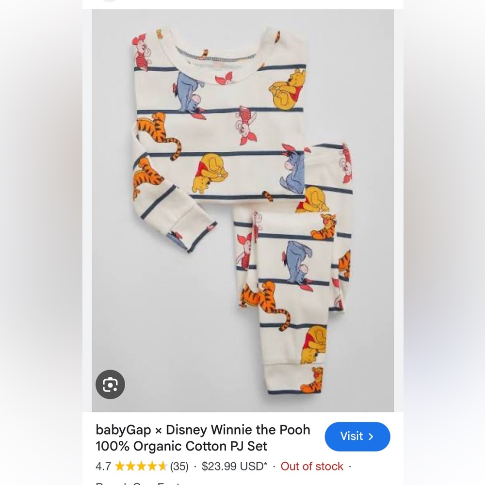 Baby Gap Kids Pajama Set Winnie the Pooh